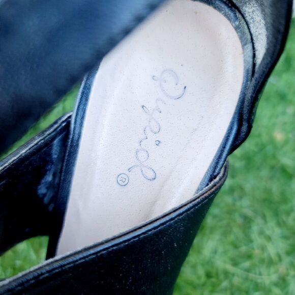 Qupid women's open toed black & gold platform heels - Picture 11 of 16